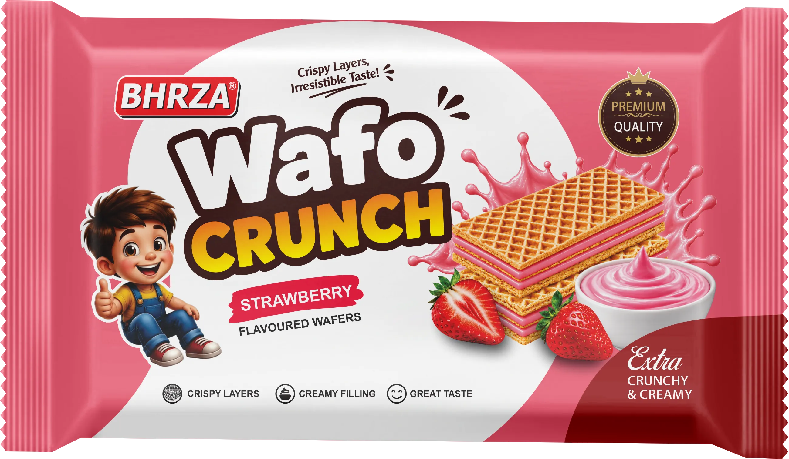 Wafo Crunch Strawberry - Standard Pack